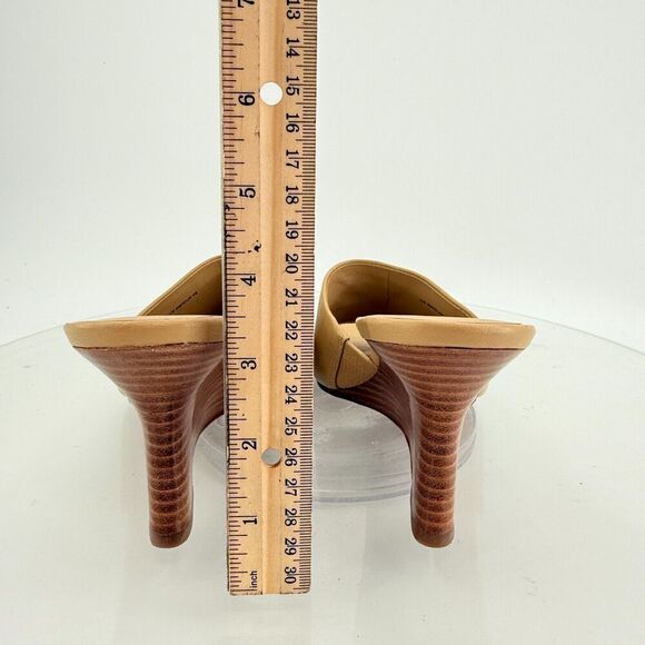 Vince Womens Pia Espadrille Mules Wedge Sandals Tan Brown Leather Size 9 Slides - Picture 9 of 15